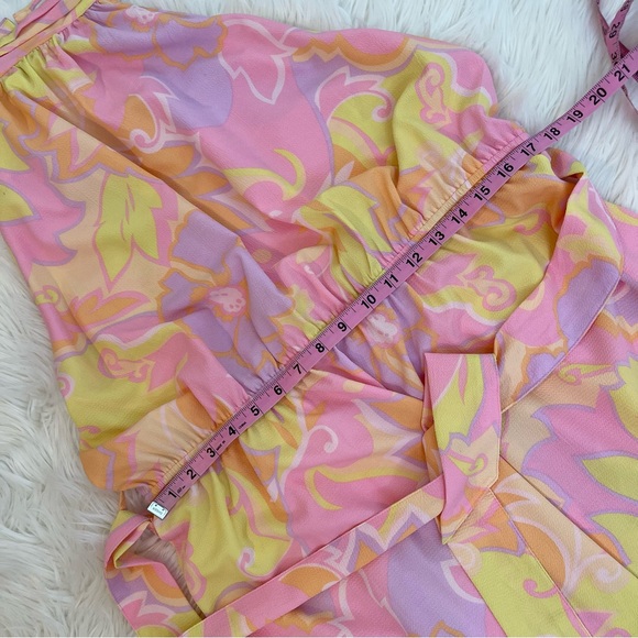 ASOS Retro Floral Halter Belted Mod Maxi Dress - Picture 9 of 16